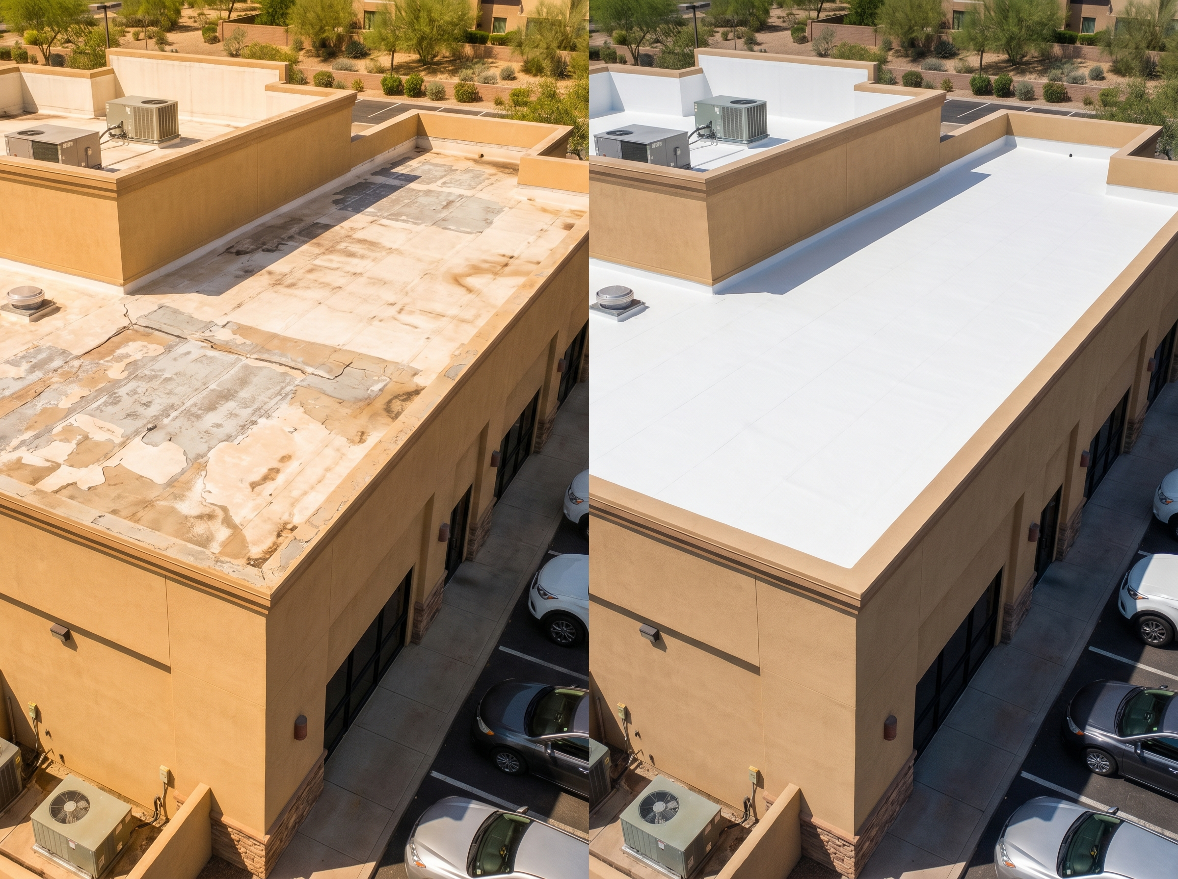 Restaurant foam roof recoat